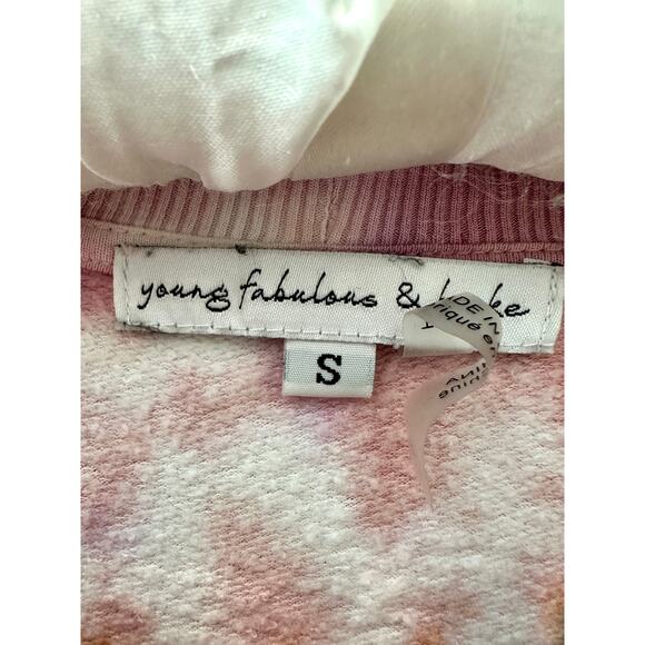 YOUNG FABULOUS & BROKE | Pink Tie-Dye Soft Pullover Sweatshirt | Size Small - Picture 5 of 7